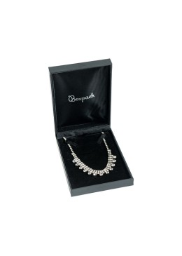 Estuche polipiel negro para collar 110x155x34 mm. C-15-C