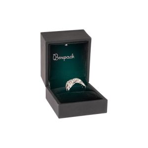 Estuche polipiel negro para anillo 60X65X50  mm. C-11-S-N