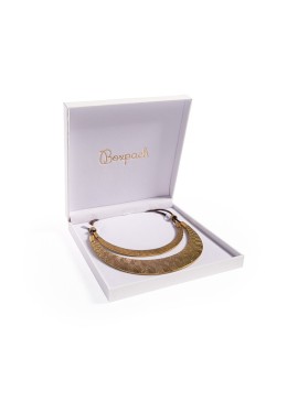 Estuche polipiel blanco para collar 160x160x35 mm. FR-7-C-B