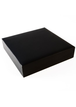 Estuche polipiel negro para collar 160x160x35 mm. C-7-C