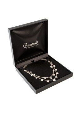 Estuche polipiel negro para collar 160x160x35 mm. C-7-C