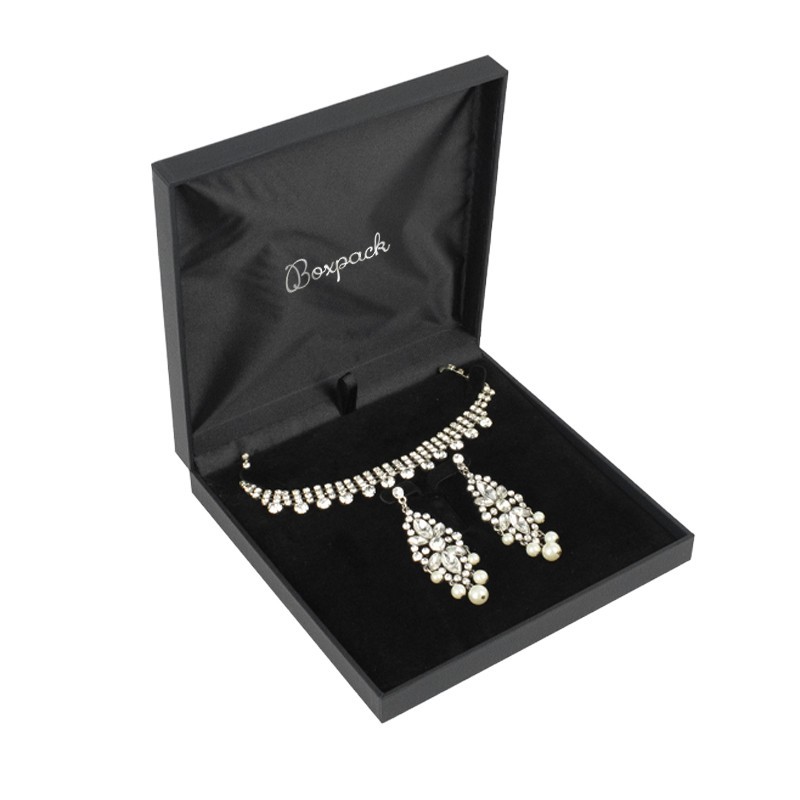 Estuche polipiel negro para conjunto 160x160x35 mm. C-7-A