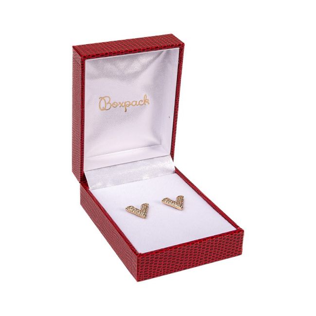 Estuche para pendientes de joyería bisutería 60X80X32 mm rojo LZ-3-P