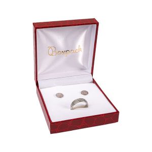 Rotes Schmuckset-Etui 86 x 91 x 32 mm CR-4-J