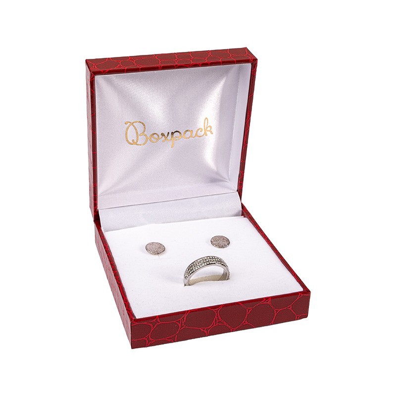 Estuche para conjunto de joyería bisutería 86X91X32 mm rojo CR-4-J