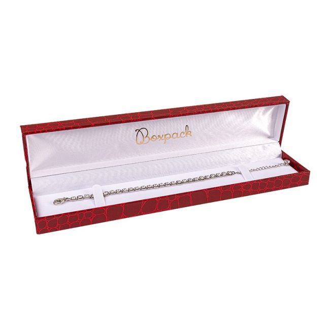 Estuche para pulsera de joyería bisutería 227X50X28 mm rojo CR-5-PE