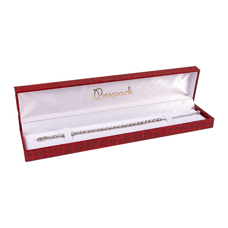 Estuche para pulsera de joyería bisutería 227X50X28 mm rojo CR-5-PE