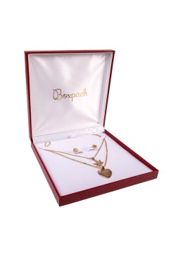 Estuche para conjunto de joyería bisutería 160X160X32 mm rojo LZ-7-A