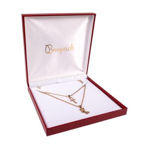 Estuche para collar de joyería bisutería 160X160X32 mm rojo LZ-7-C