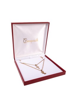 Estuche para collar de joyería bisutería 160X160X32 mm rojo LZ-7-C