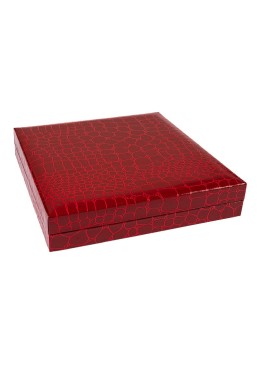 Estuche para collar de joyería bisutería 160X160X32 mm rojo CR-7-C