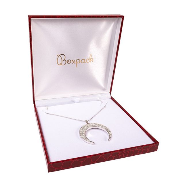 Estuche para collar de joyería bisutería 160X160X32 mm rojo CR-7-C