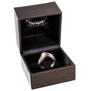 Estojo para anel forrado a pele sintética cinzenta 55 x 56 x 50 mm S-16-SP