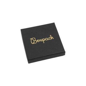 Caja de cartón para pendientes o conjunto de joyería y bisutería 65x65x17 Mm color negro pt-65-n