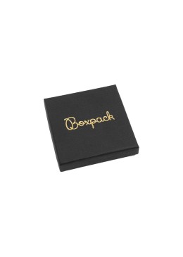 Caja de cartón para pendientes o conjunto de joyería y bisutería 65x65x17 Mm color negro pt-65-n