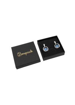Caja de cartón para pendientes o conjunto de joyería y bisutería 65x65x17 Mm color negro pt-65-n