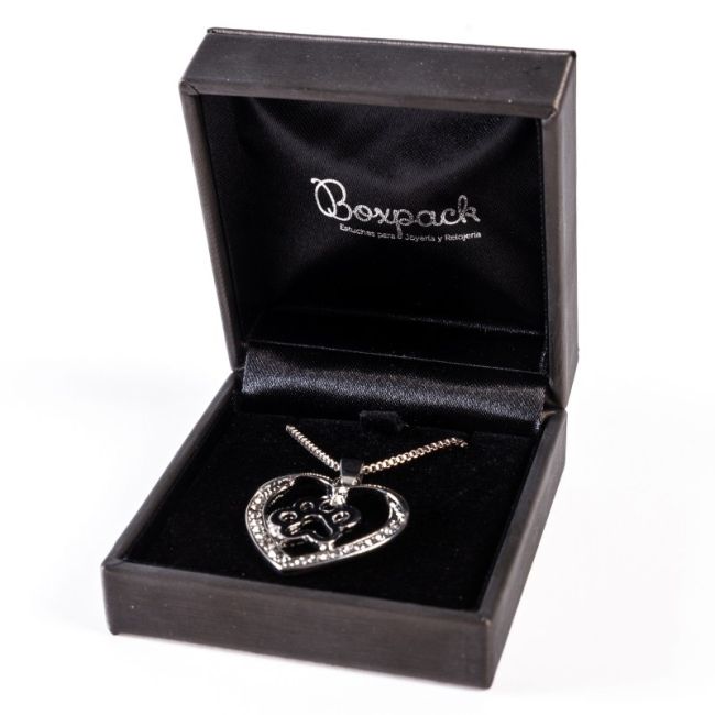 Estuche para colgante forrado en polipiel gris 64x68x32 mm S-50-C