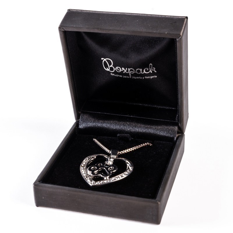 Estuche para colgante forrado en polipiel gris 64x68x32 mm S-50-C