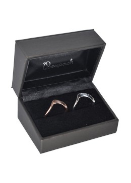 Estuche para alianzas forrado en polipiel gris 74x48x40 mm S-27-A