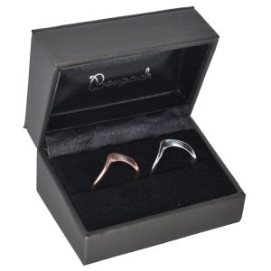 Estuche para alianzas forrado en polipiel gris 74x48x40 mm S-27-A