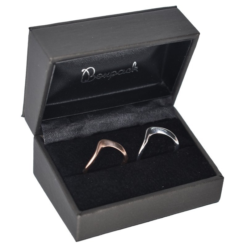 Estuche para alianzas forrado en polipiel gris 74x48x40 mm S-27-A