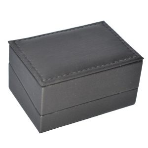 Estojo para alianças forrado a pele sintética cinzenta 74 x 48 x 40 mm S-27-A