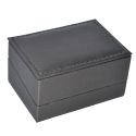 Écrin pour alliances gainé de simili-cuir gris 74 x 48 x 40 mm S-27-A