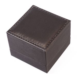 Écrin pour bague gainé de simili-cuir gris 70 x 70 x 50 mm S-41-SP
