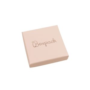 Caja de cartón para pendientes o conjunto de joyería y bisutería 65x65x17 Mm color rosa cuarzo pt-65-rc