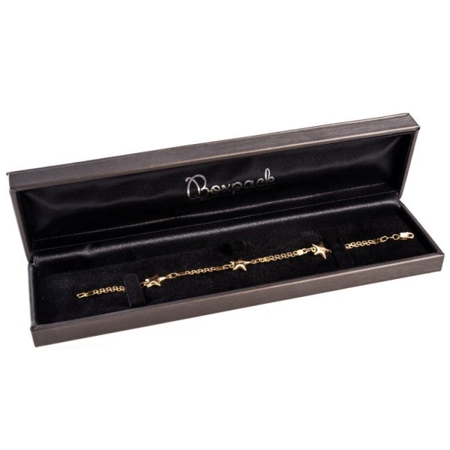 Écrin pour bracelet gainé de simili-cuir gris 220 x 54 x 28 mm S-74-PE