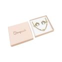 Caja de cartón para colgante o conjunto de joyería y bisutería 85x85x17 Mm color rosa cuarzo pt-85-rc