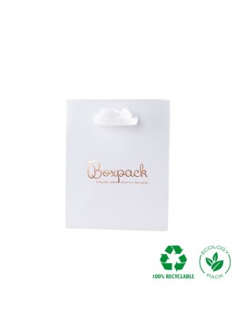 Bolsa de papel eco mate color blanco para joyería, bisutería y relojería 120x150x65xmm E-B-M-B