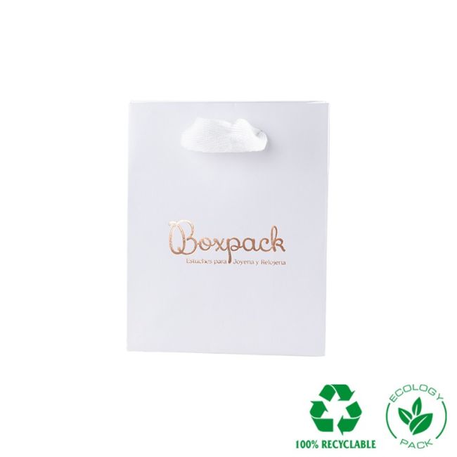 Matte paper bag for jewelry and watches, white 120 x 150 x 65 mm E-B-M-B