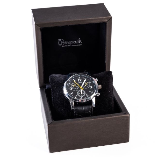 Estuche para reloj forrado en polipiel gris 90x90x75 mm S-10-R