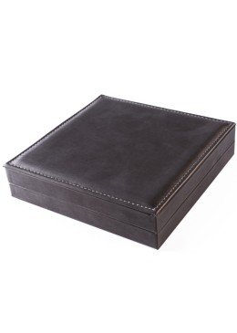 Estuche para collar forrado en polipiel gris 160x160x40 mm S-112-C
