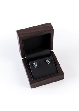 Estuche de madera para pendientes color nogal 70x70x36 mm CU-2-M