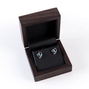 Estuche de madera para pendientes color nogal 70x70x36 mm CU-2-M