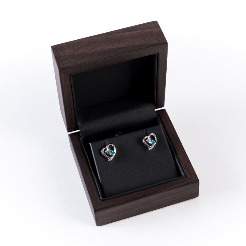 Estuche de madera para pendientes color nogal 70x70x36 mm CU-2-M