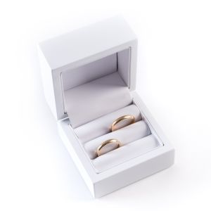 Wooden wedding ring box, white 70 x 70 x 50 mm CU-3-B