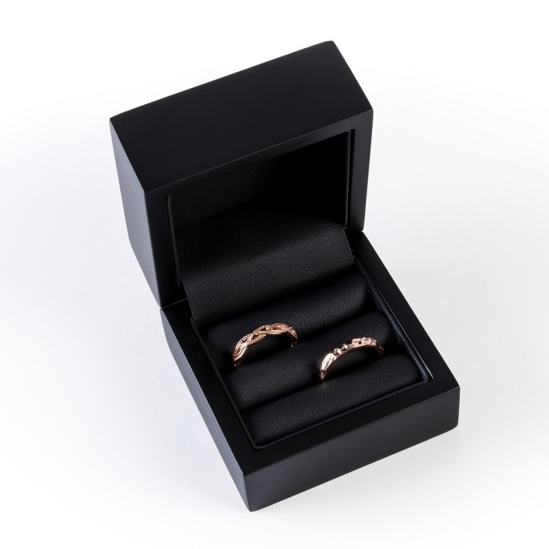 Estuche de madera para alianzas color negro 70x70x50 mm CU-3-N