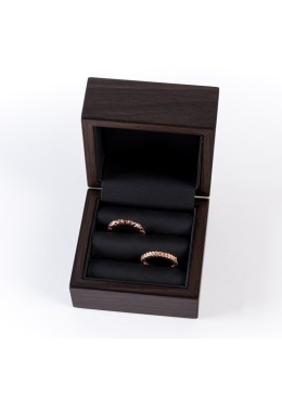 Estuche de madera para alianzas color nogal 70x70x50 mm CU-3-M