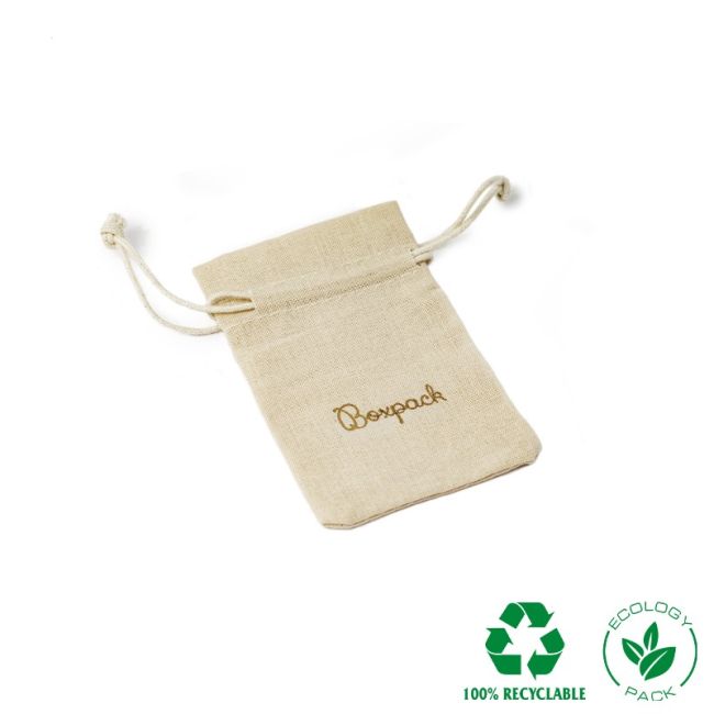 Bolsa textil de algodón color natural para joyería y bisutería 65x95 mm C-301-NA