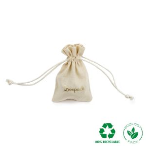Saquinho de algodão fechado para joias, natural 65 x 95 mm C-301-NA