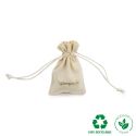 Bolsa textil de algodón color natural cerrada para joyería y bisutería 65x95 mm C-301-NA