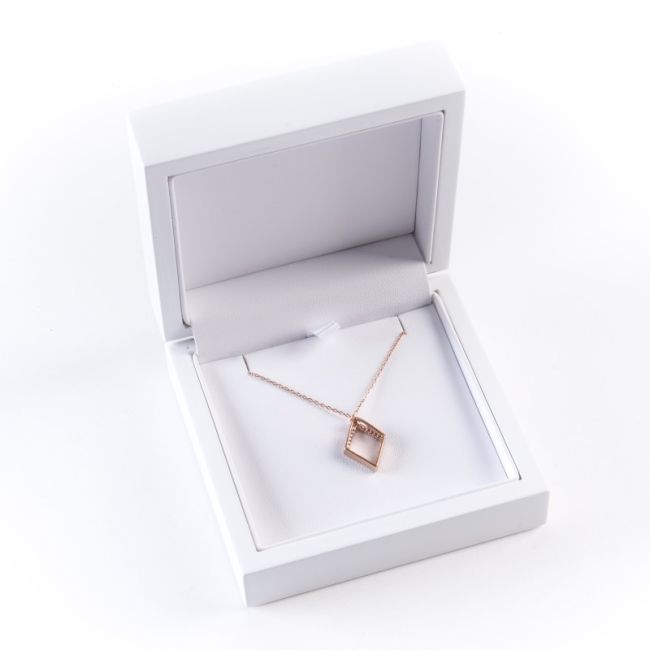 Estuche de madera para colgante color blanco 90x90x36 mm CU-4-B