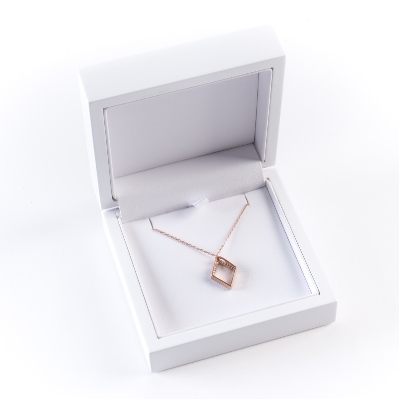 Estuche de madera para colgante color blanco 90x90x36 mm CU-4-B