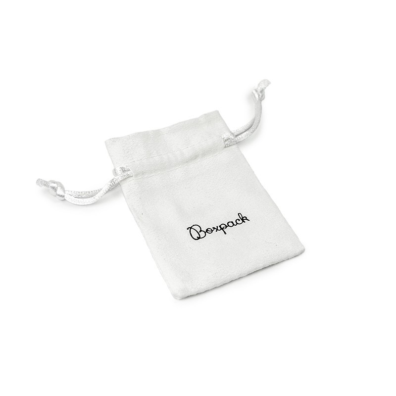 Bolsa textil suede color blanco para joyería y bisutería 65x95 mm S-301-B