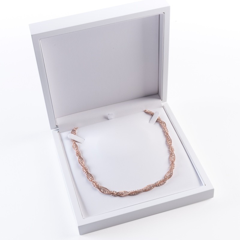 Estuche de madera para collar color blanco 185x185x42 mm CU-7-B