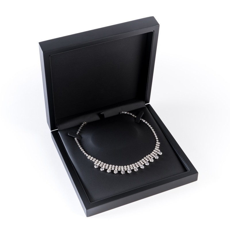 Estuche de madera para collar color negro 185x185x42 mm CU-7-N