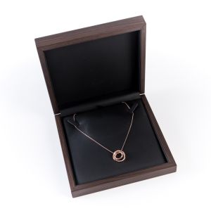 Écrin en bois pour collier, couleur noyer 185 x 185 x 42 mm CU-7-M